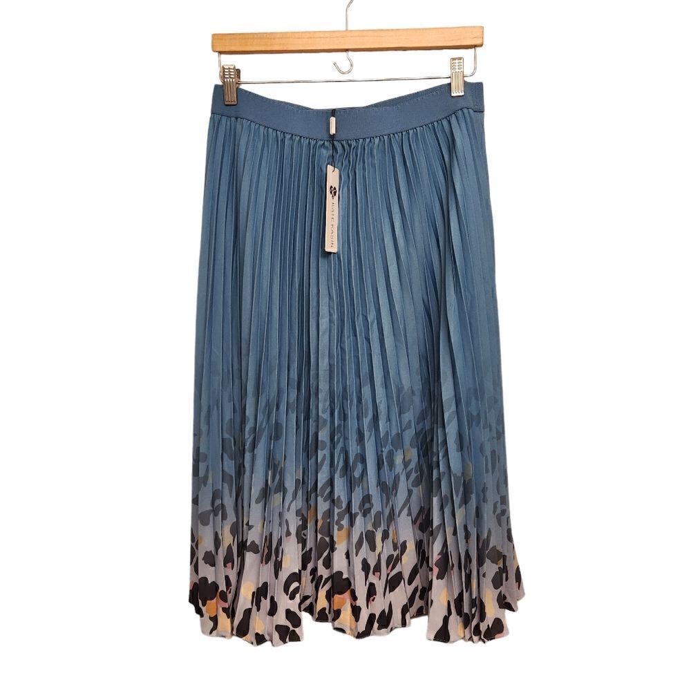 Kate Kasim Aline Flare Pleated Leopard Print Skirt Size XL - Picture 2 of 6